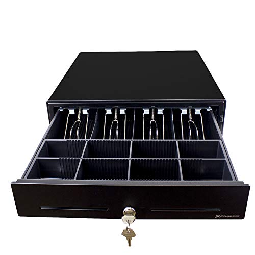 CARAVPOS - Cajón portamonedas negro con tapa abatible mini cajón